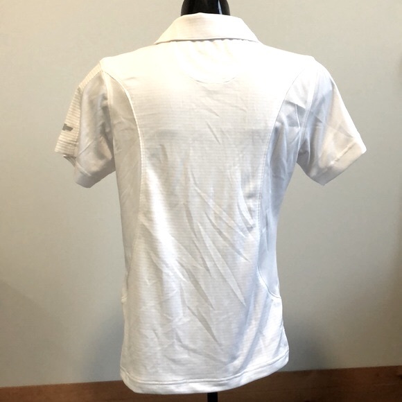 Ladies OnTour White with Grey Stripes Golf Shirt, Size S, NWT - Picture 2 of 10